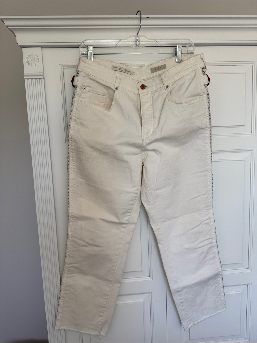 Pilcro and the Letterpress Cream High-Rise Jeans